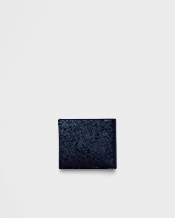Portefeuille en cuir Saffiano avec porte-monnaie - Bleu Baltique Portefeuille en cuir Saffiano avec porte-monnaie - Bleu Baltique