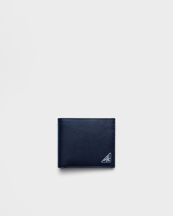 Portefeuille en cuir Saffiano avec porte-monnaie - Bleu Baltique Portefeuille en cuir Saffiano avec porte-monnaie - Bleu Baltique