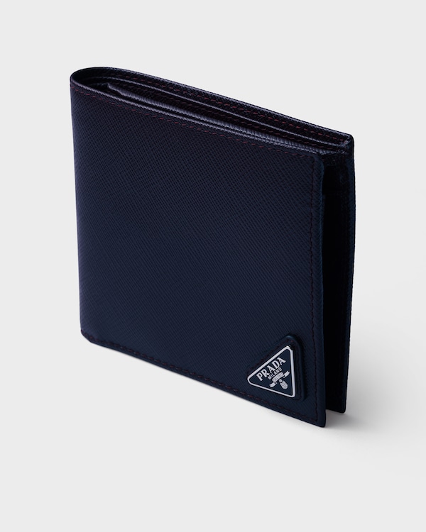 Portefeuille en cuir Saffiano avec porte-monnaie - Bleu Baltique Portefeuille en cuir Saffiano avec porte-monnaie - Bleu Baltique