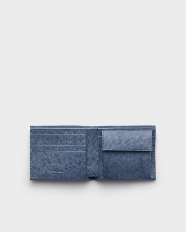 Saffiano Leather Wallet with coin purse - Aviation Blue Saffiano Leather Wallet with coin purse - Aviation Blue