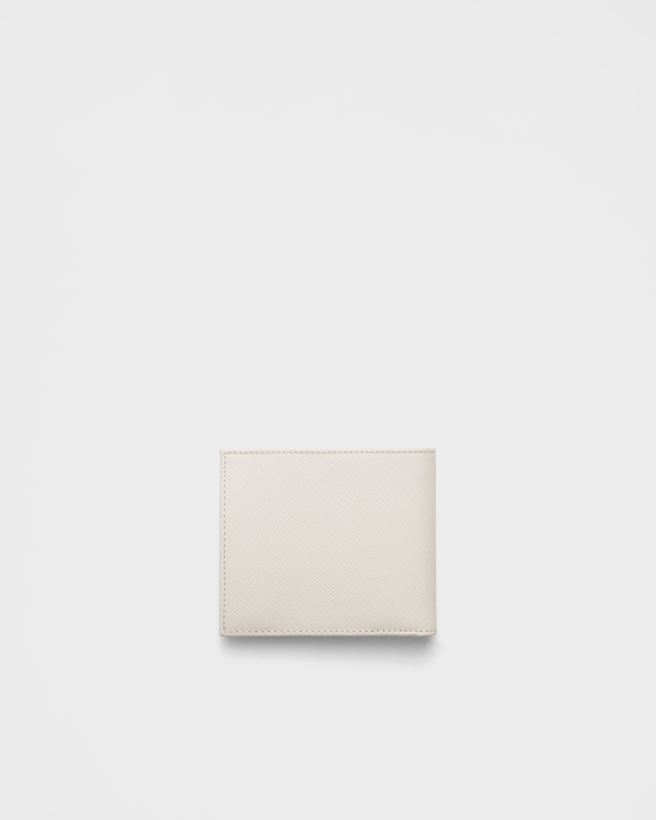 Saffiano Leather Wallet with coin purse - Chalk White Saffiano Leather Wallet with coin purse - Chalk White