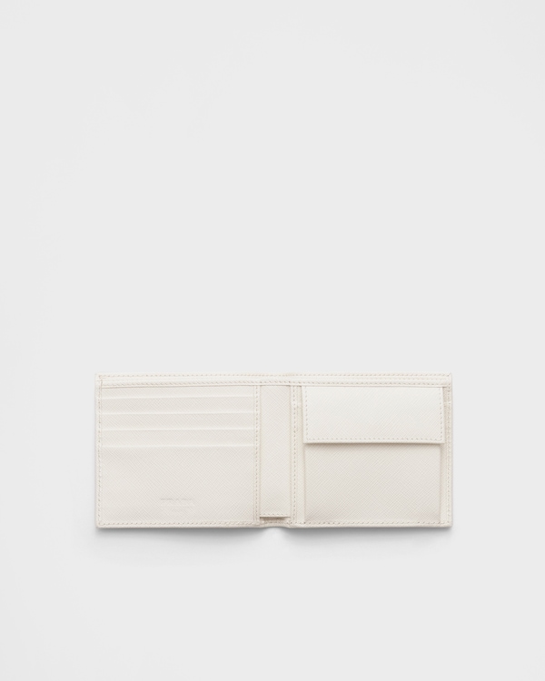 Saffiano Leather Wallet with coin purse - Chalk White Saffiano Leather Wallet with coin purse - Chalk White