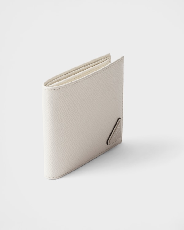 Saffiano Leather Wallet with coin purse - Chalk White Saffiano Leather Wallet with coin purse - Chalk White