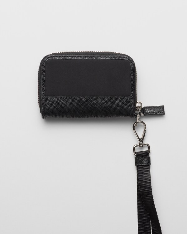 Re-Nylon and Saffiano leather coin purse Re-Nylon and Saffiano leather coin purse