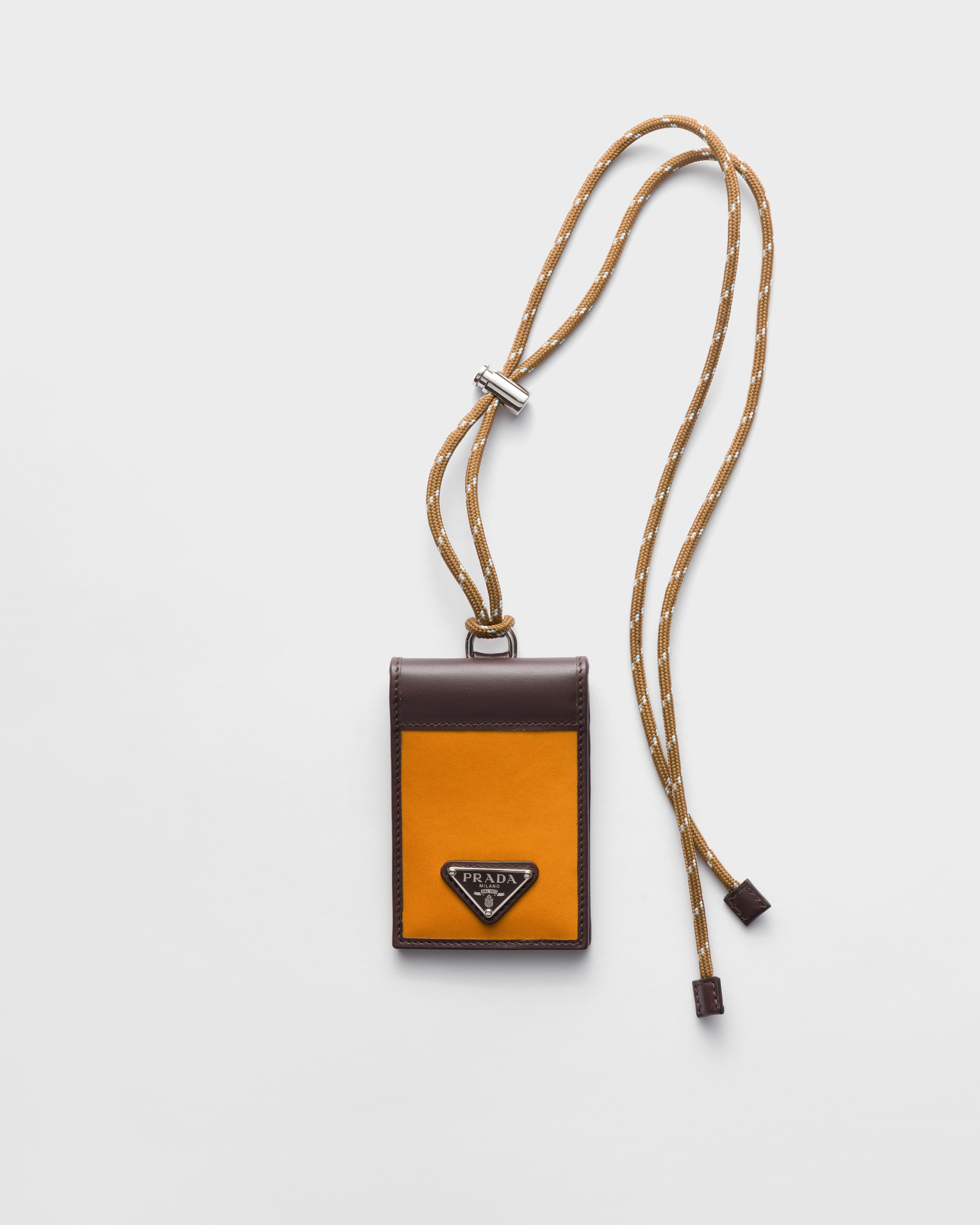 Amber Prada Speedrock Re-Nylon and leather card holder with strap Amber Prada Speedrock Re-Nylon and leather card holder with strap