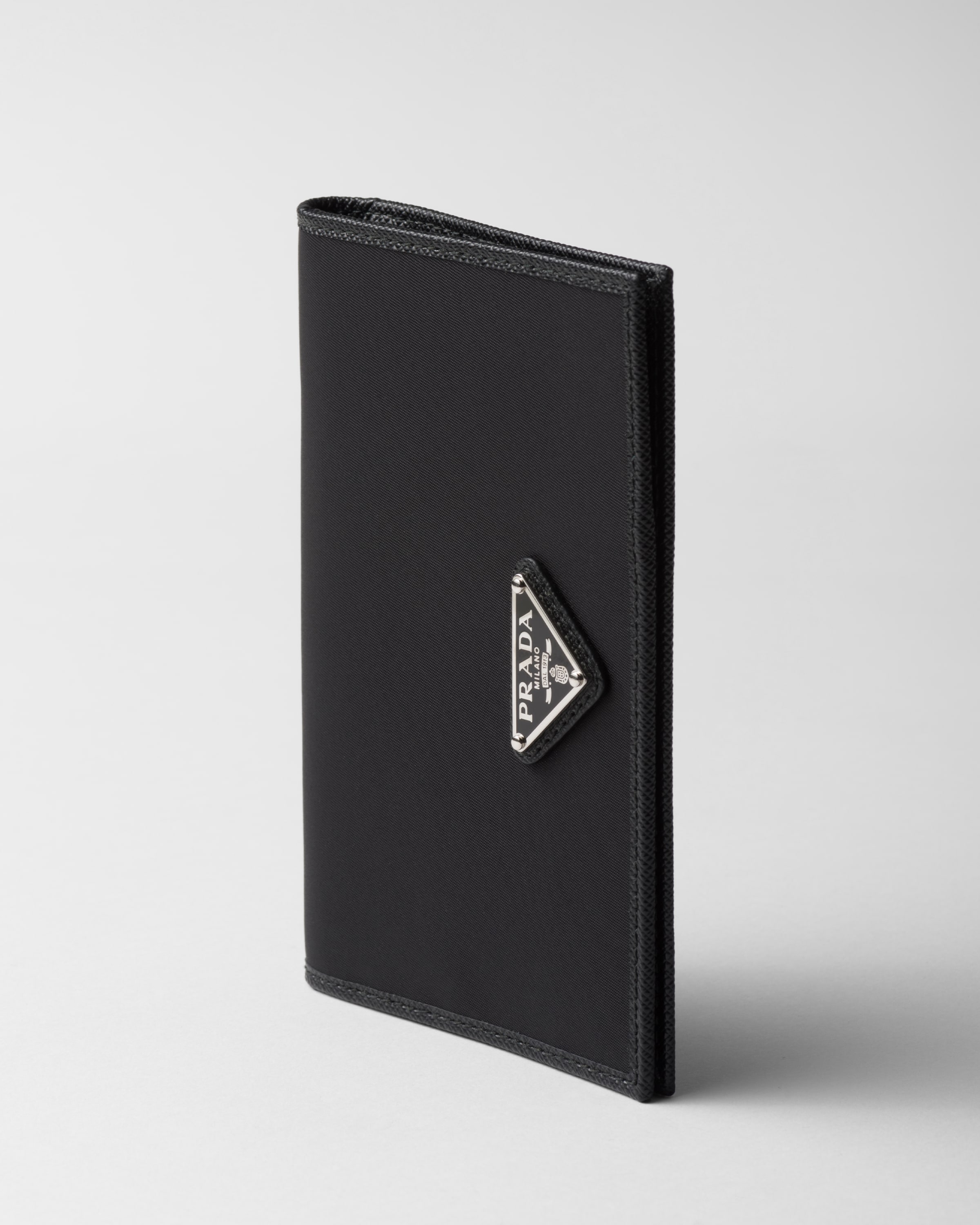 Shop Prada Re-nylon Passport Holder In Black