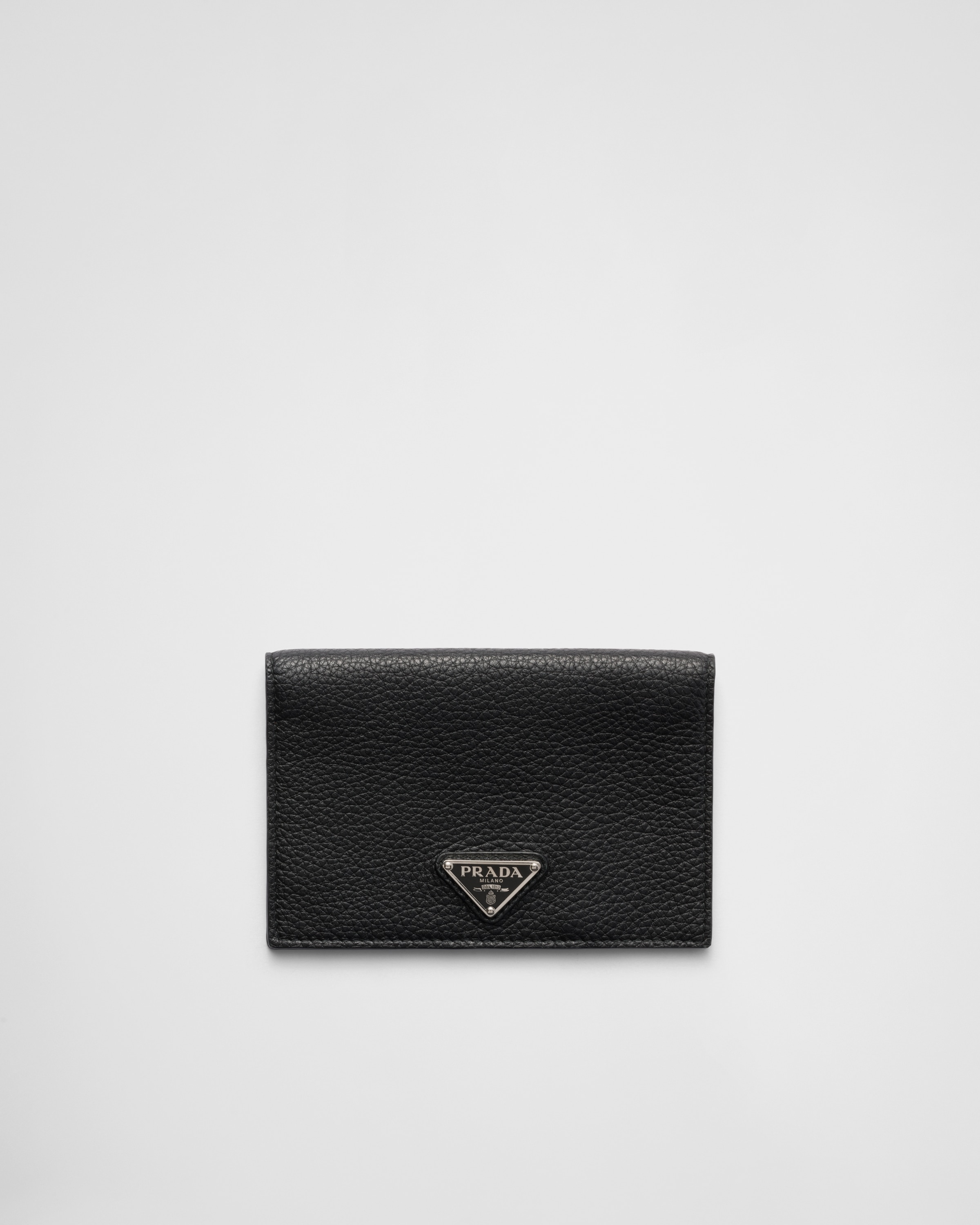 Prada Leather Passport Holder, Man, Black
