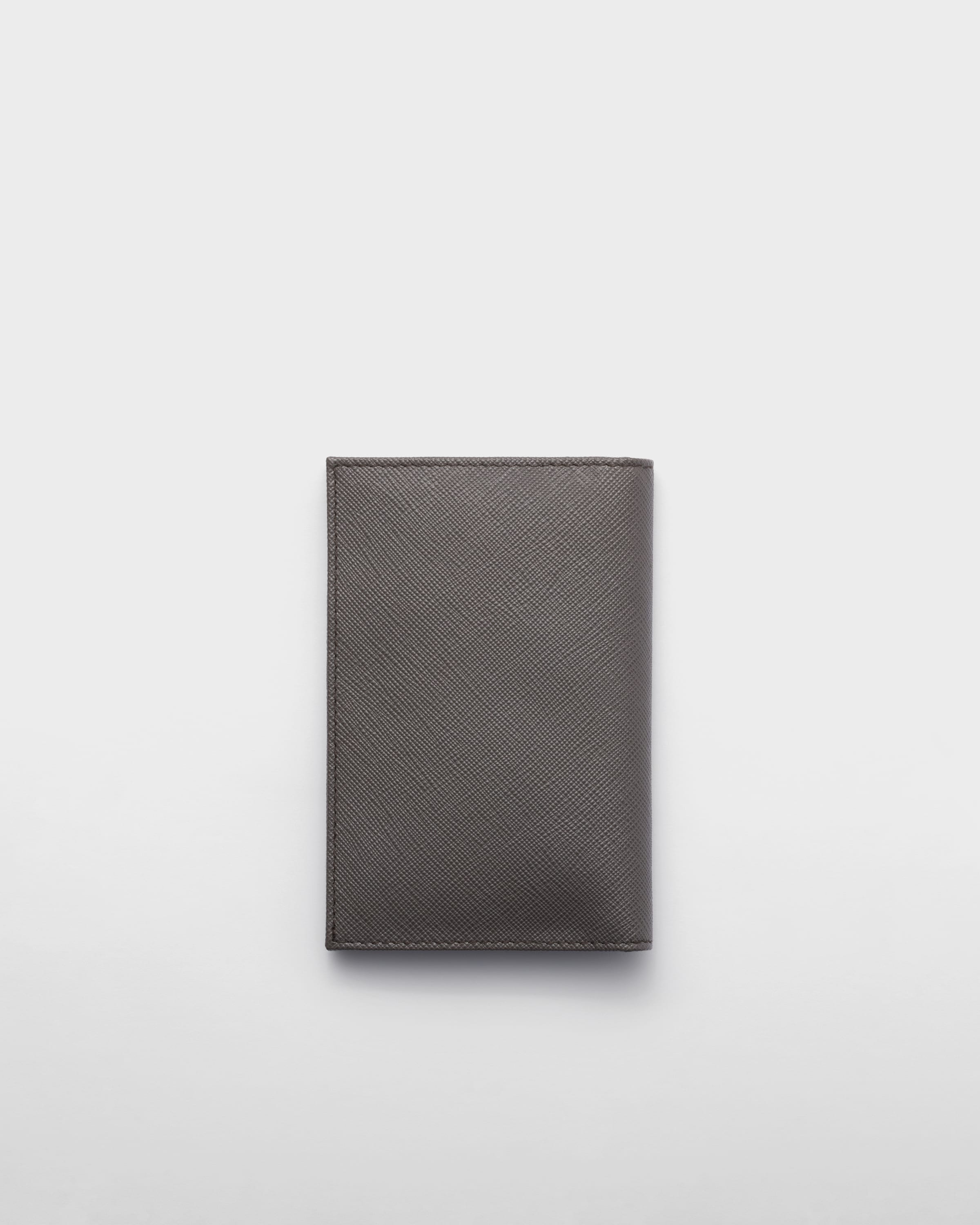 Smoky Gray Saffiano Leather Passport Holder | PRADA - United States