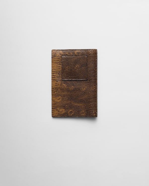 リザードスキン パスポートホルダー - ブラウン リザードスキン パスポートホルダー - ブラウン