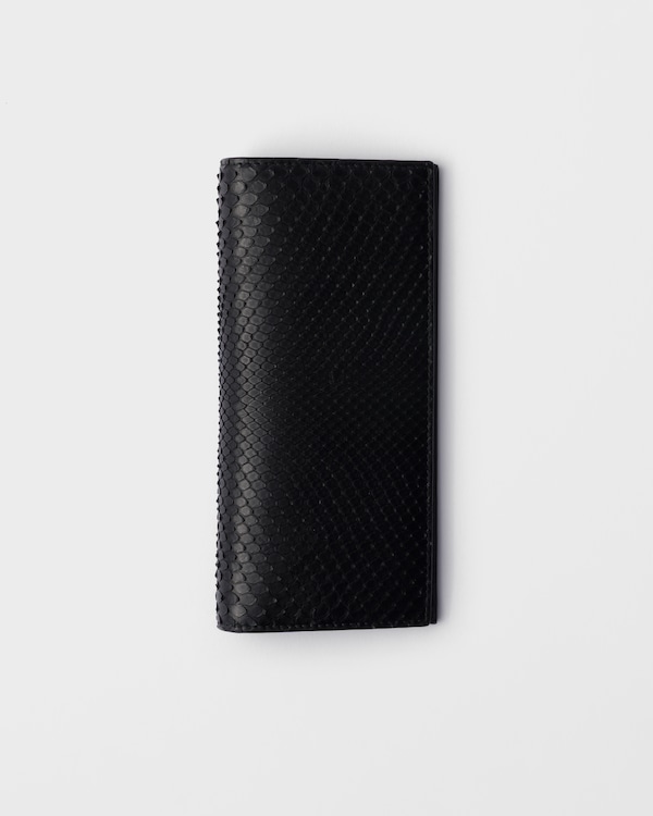 Python leather wallet - Black Python leather wallet - Black