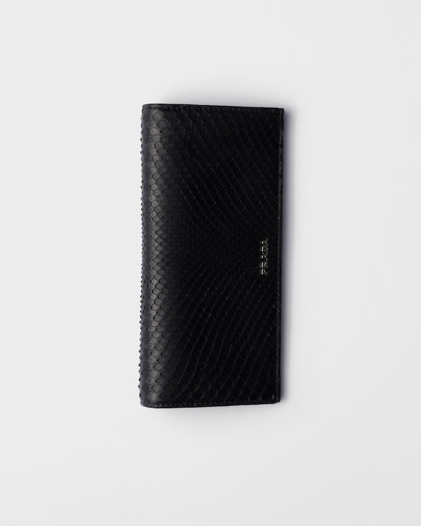 Python leather wallet - Black Python leather wallet - Black