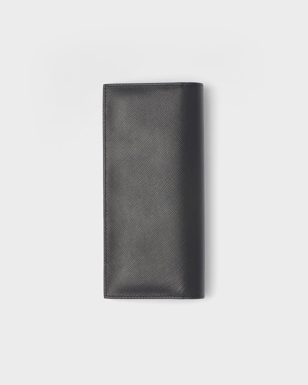 Saffiano leather wallet - Black/Baltic Blue Saffiano leather wallet - Black/Baltic Blue