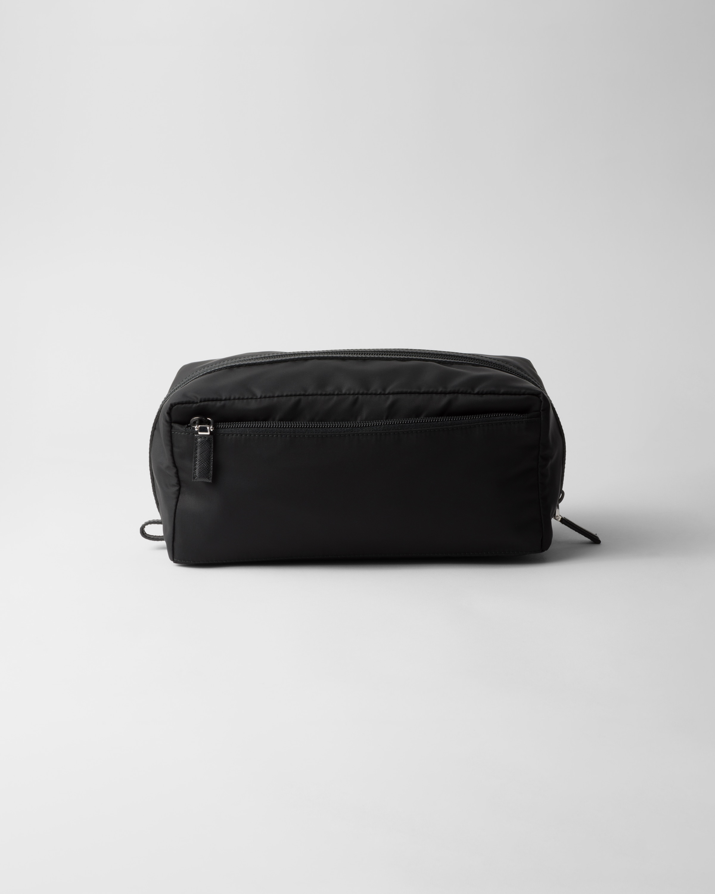 Black Re-Nylon and Saffiano leather travel pouch | PRADA - United