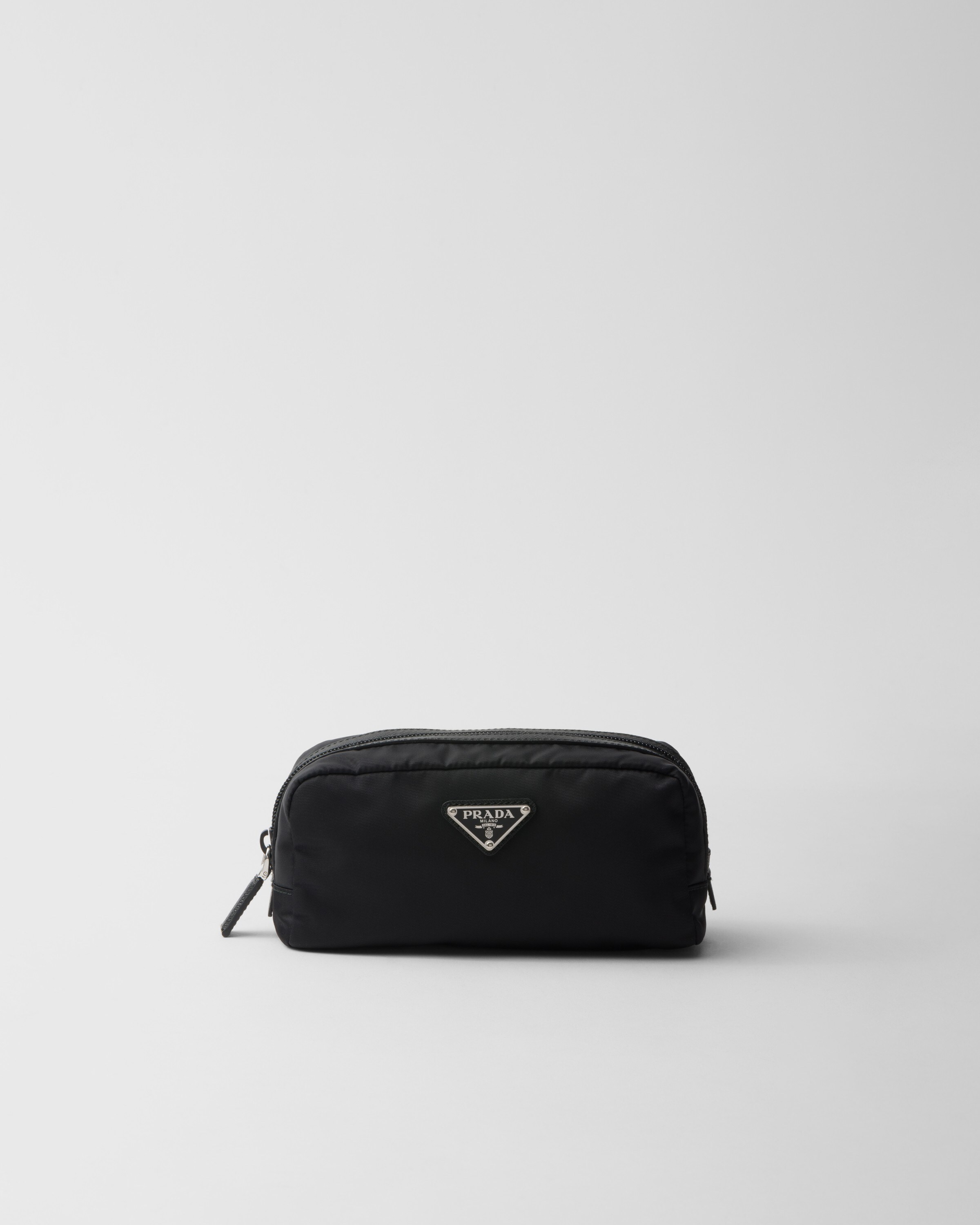 Prada Neceser De Re-nylon Y Piel Saffiano, Hombre, Negro