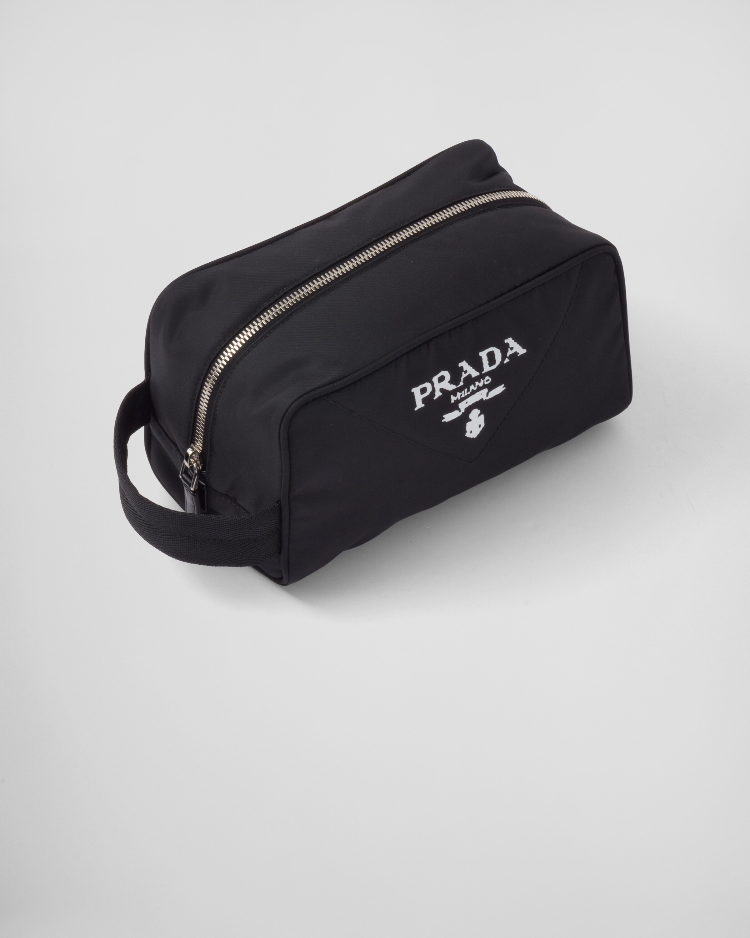 ブラック Re-Nylon xレザー トラベルポーチ | Prada