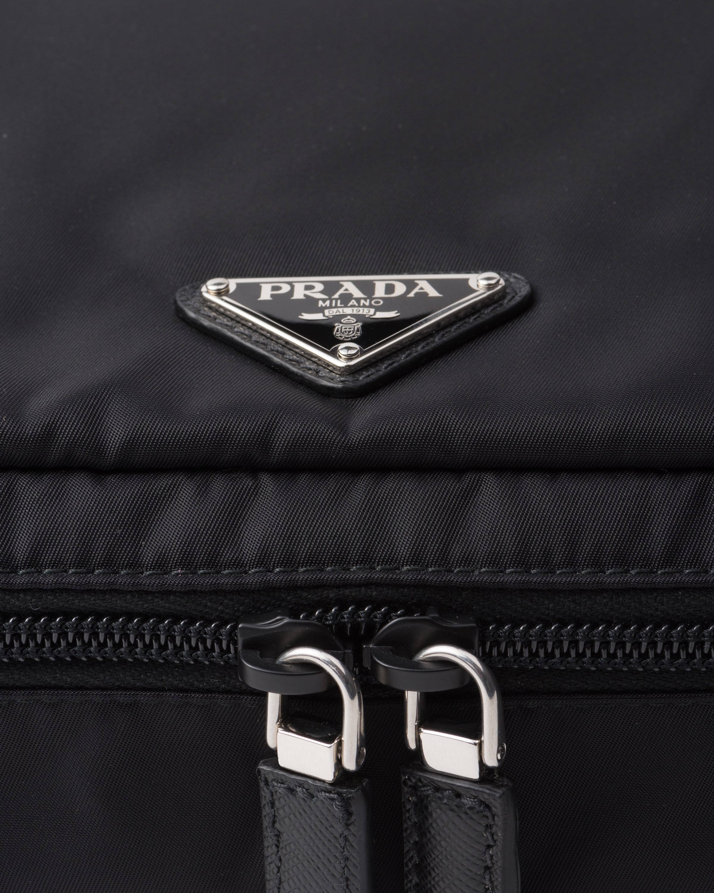 Black Large Re nylon Zipper Pouch PRADA