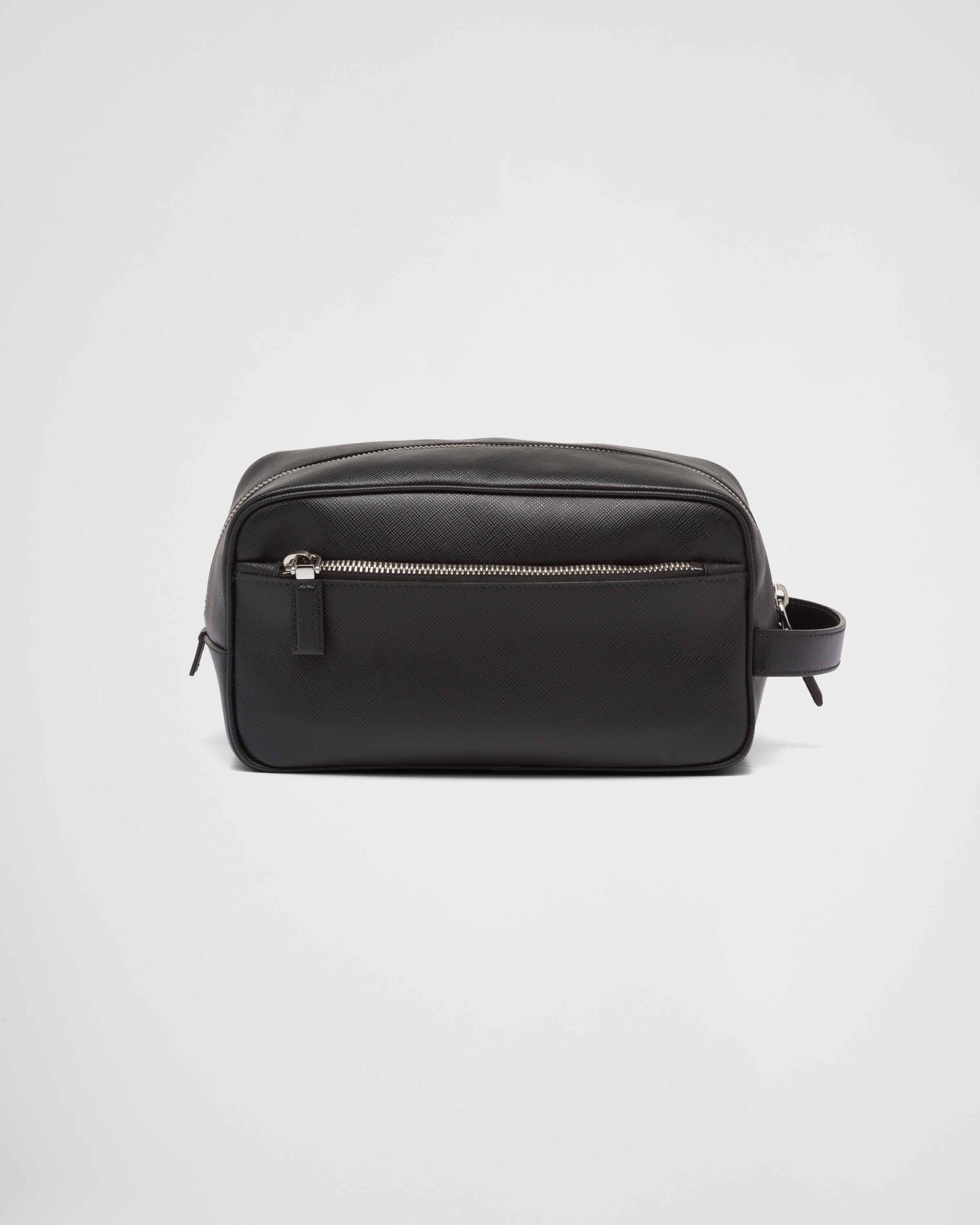 Black Saffiano leather travel pouch | Prada