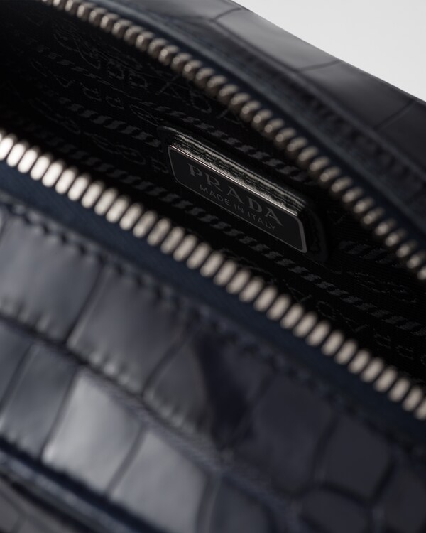 Crocodile leather toiletry bag - Navy Crocodile leather toiletry bag - Navy