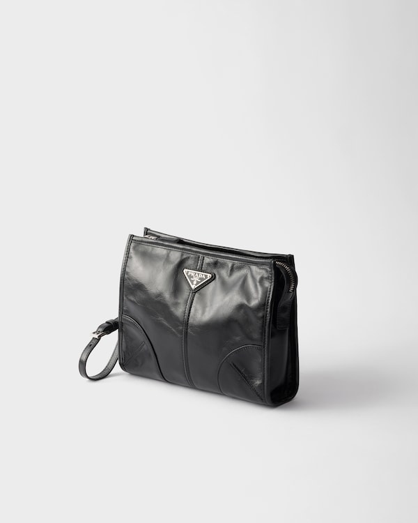 Leather pouch - Black Leather pouch - Black
