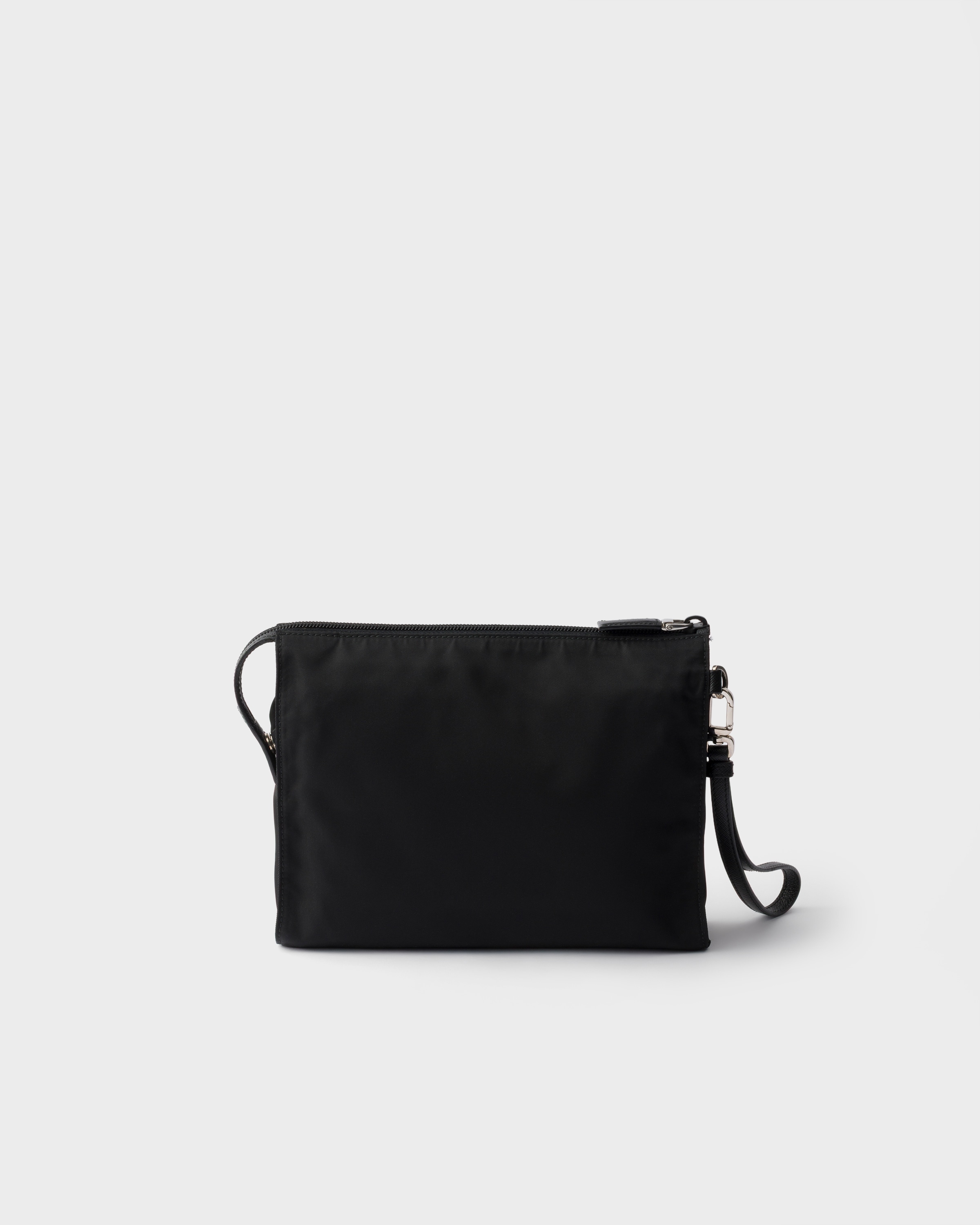 ブラック Re-nylon Xサフィアーノレザー ネセセール | PRADA - 日本