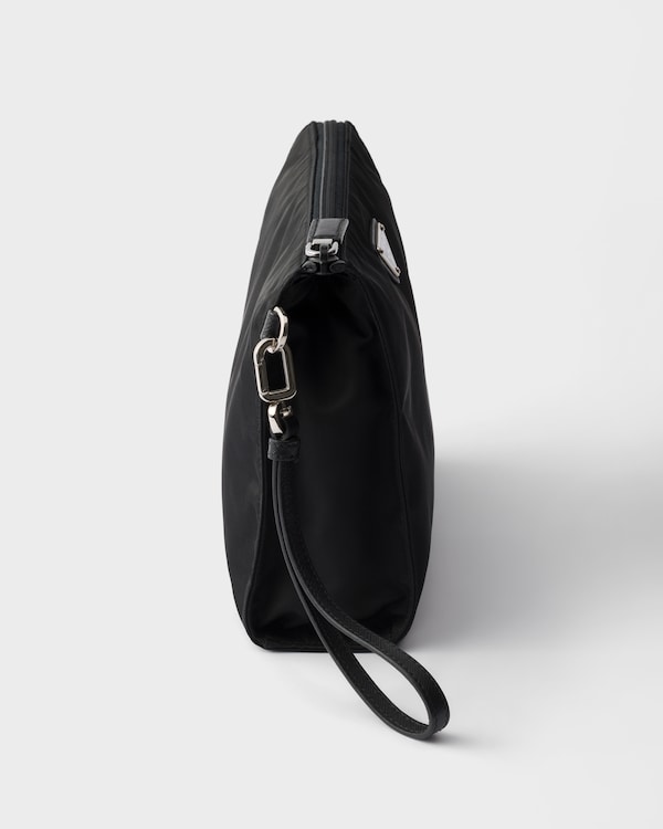 Re-Nylon and Saffiano leather necessaire - Black Re-Nylon and Saffiano leather necessaire - Black