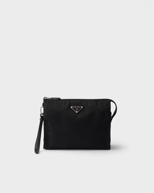 Re-Nylon and Saffiano leather necessaire - Black Re-Nylon and Saffiano leather necessaire - Black