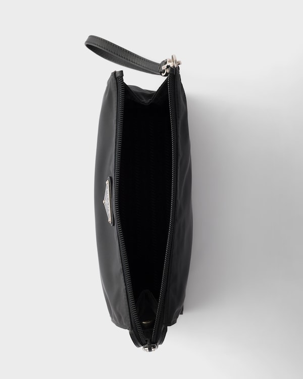 Re-Nylon and Saffiano leather necessaire - Black Re-Nylon and Saffiano leather necessaire - Black