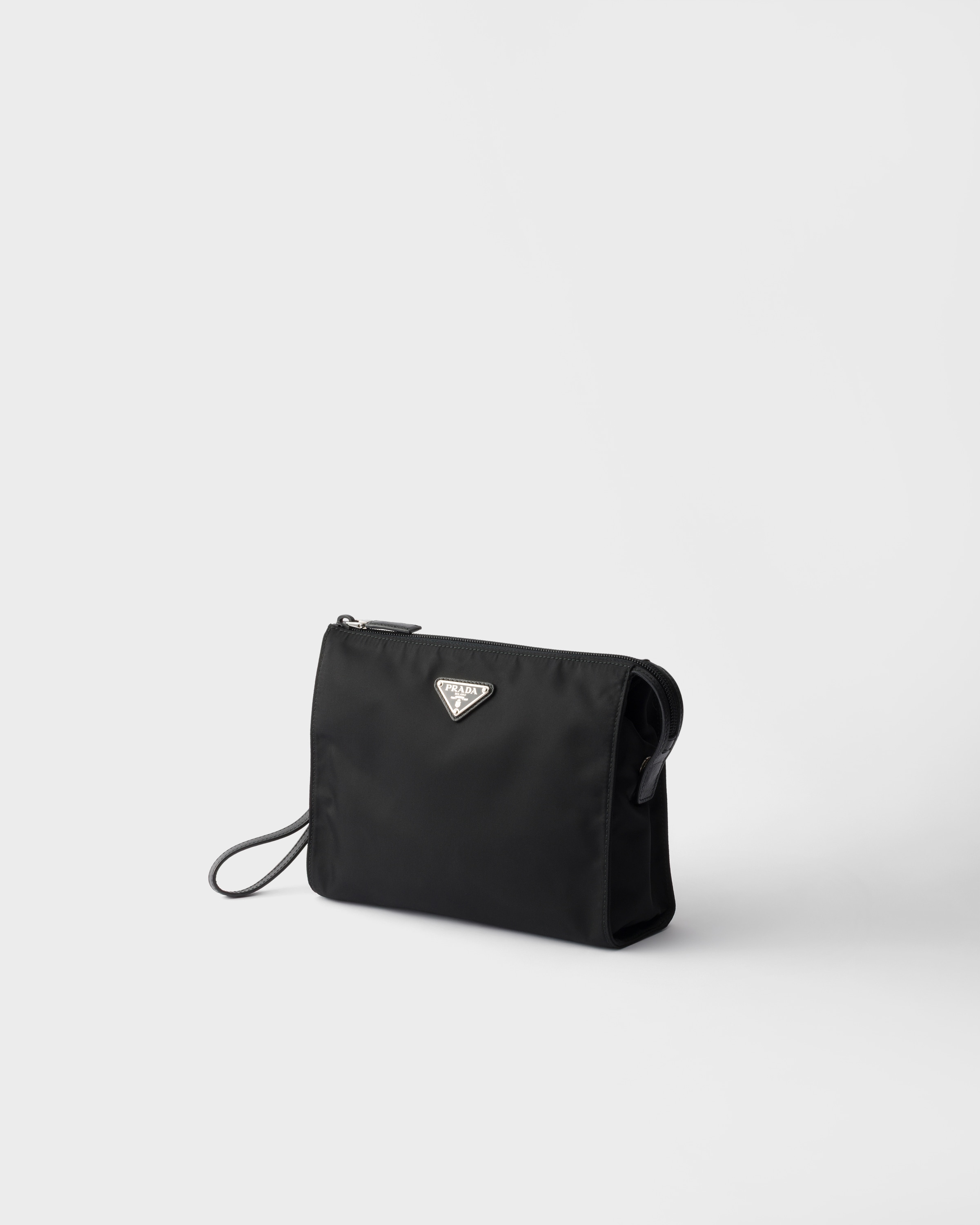 PRADA ナイロンケース Black Re-nylon And Saffiano Leather Necessaire | PRADA - United States