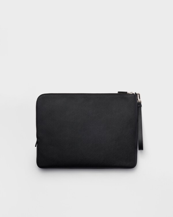 Saffiano leather pouch - Black Saffiano leather pouch - Black
