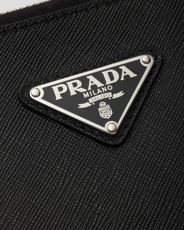 Saffiano leather pouch - Black Saffiano leather pouch - Black