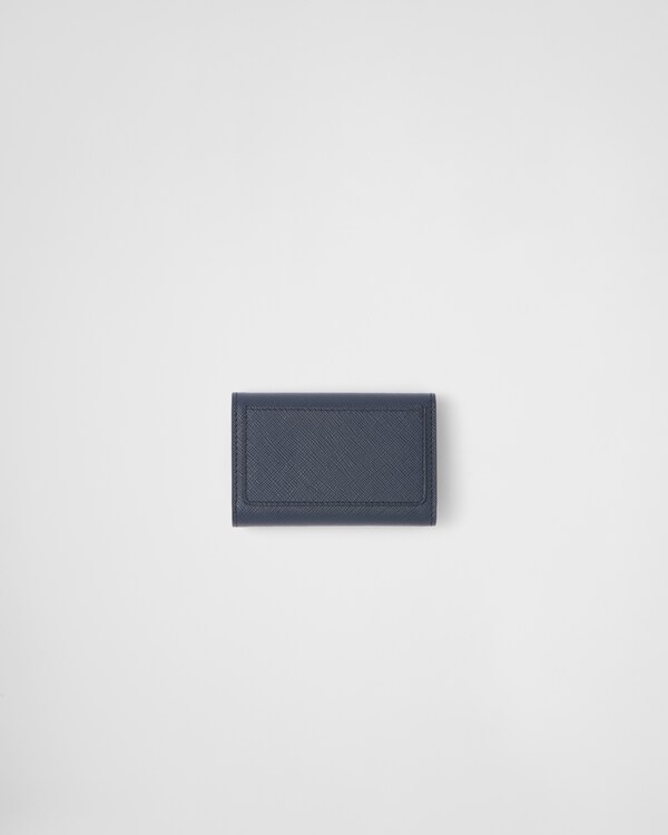 サフィアーノレザー キーチェーン - ネイビー+ライトグレー サフィアーノレザー キーチェーン - ネイビー+ライトグレー