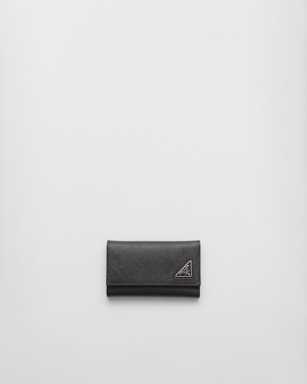 ブラック サフィアーノレザー イヤフォンケース | PRADA