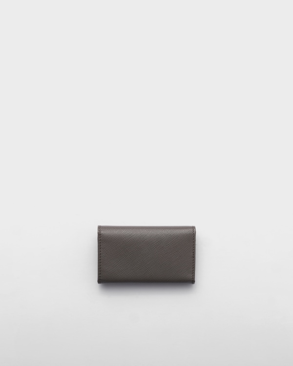 サフィアーノレザートライアングル キーケース - グレー サフィアーノレザートライアングル キーケース - グレー