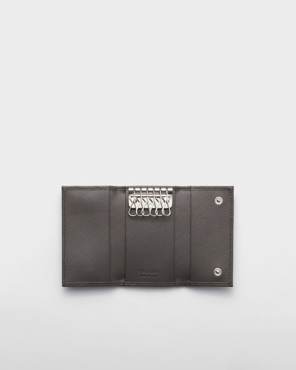 サフィアーノレザートライアングル キーケース - グレー サフィアーノレザートライアングル キーケース - グレー