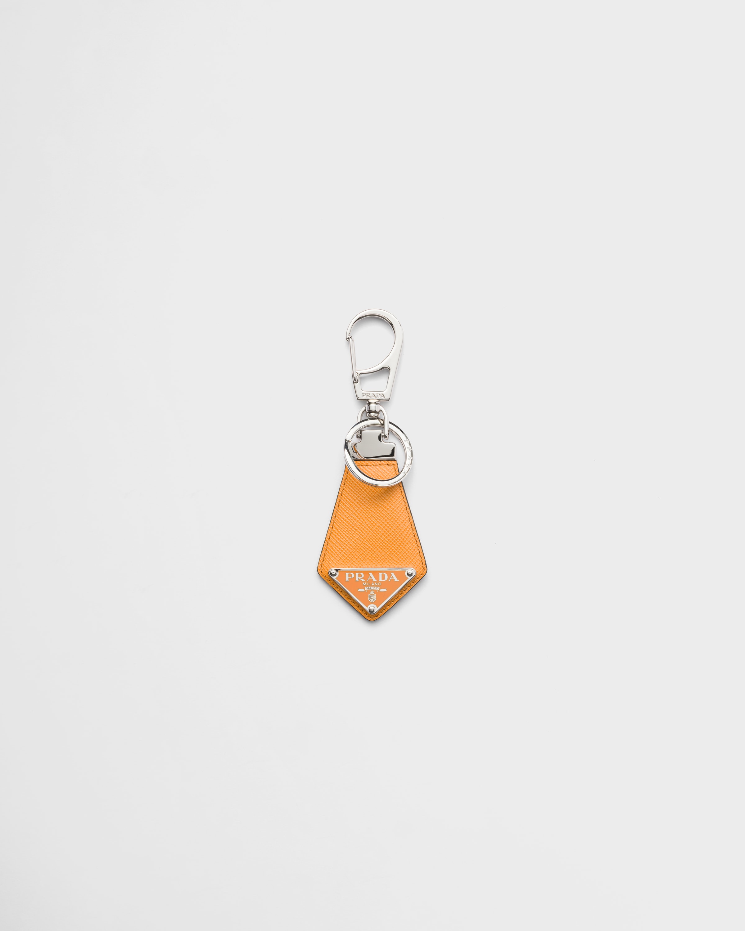 Prada Porte-clés En Cuir Saffiano, Homme, Amber