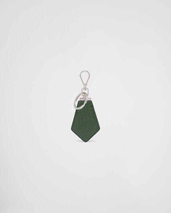 Crocodile leather keychain - Emerald Green Crocodile leather keychain - Emerald Green