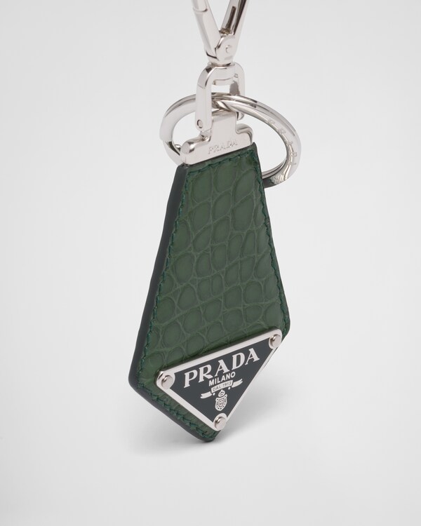 Crocodile leather keychain - Emerald Green Crocodile leather keychain - Emerald Green