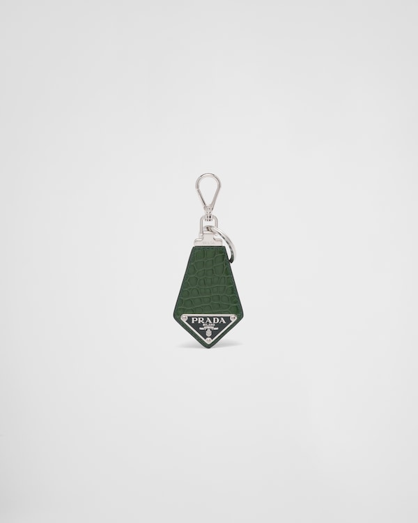 Crocodile leather keychain - Emerald Green Crocodile leather keychain - Emerald Green
