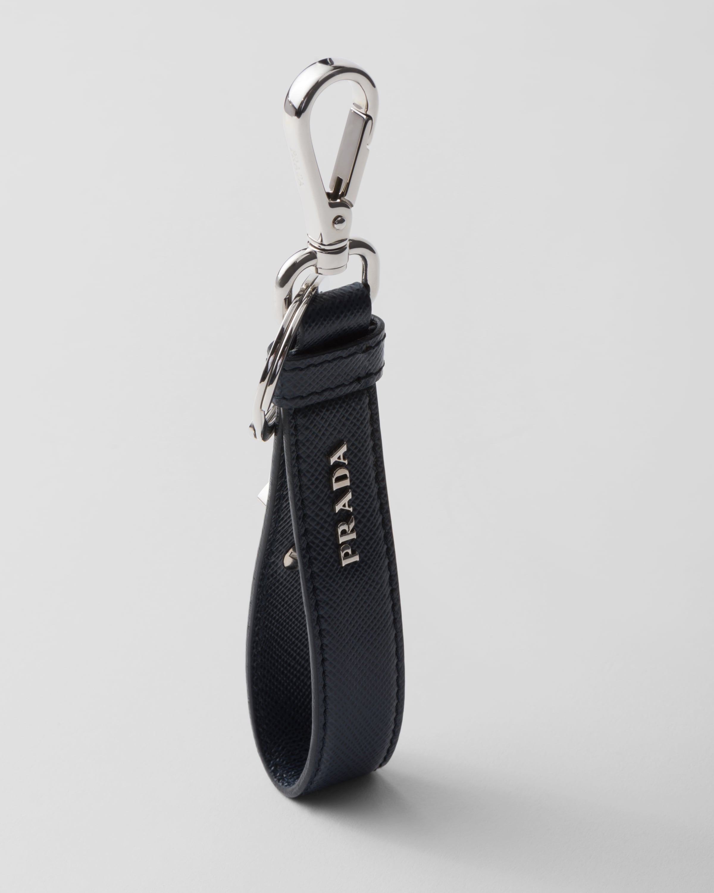 【返品?交換対象商品】 ネイビー サフィアーノレザー キーリング | PRADA 小物