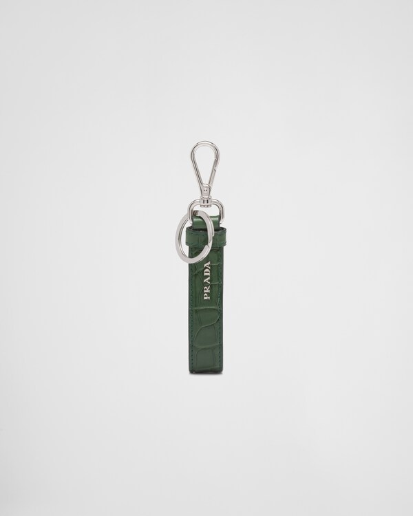 سلسلة مفاتيح من جلد التمساح - أخضر زمردي سلسلة مفاتيح من جلد التمساح - أخضر زمردي