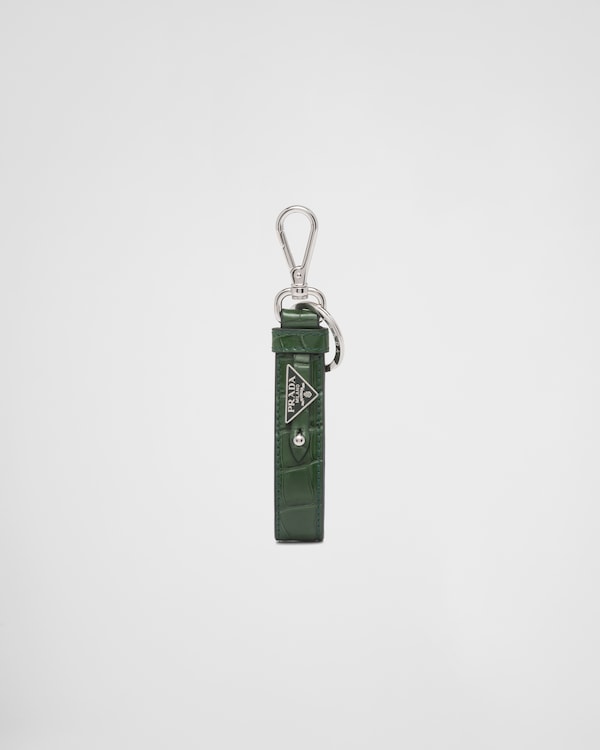 سلسلة مفاتيح من جلد التمساح - أخضر زمردي سلسلة مفاتيح من جلد التمساح - أخضر زمردي