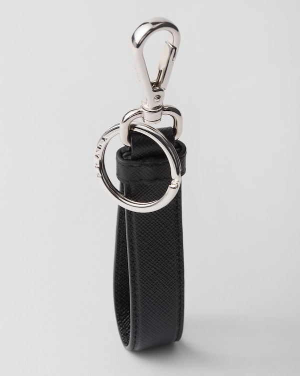 Saffiano leather keychain - Black Saffiano leather keychain - Black