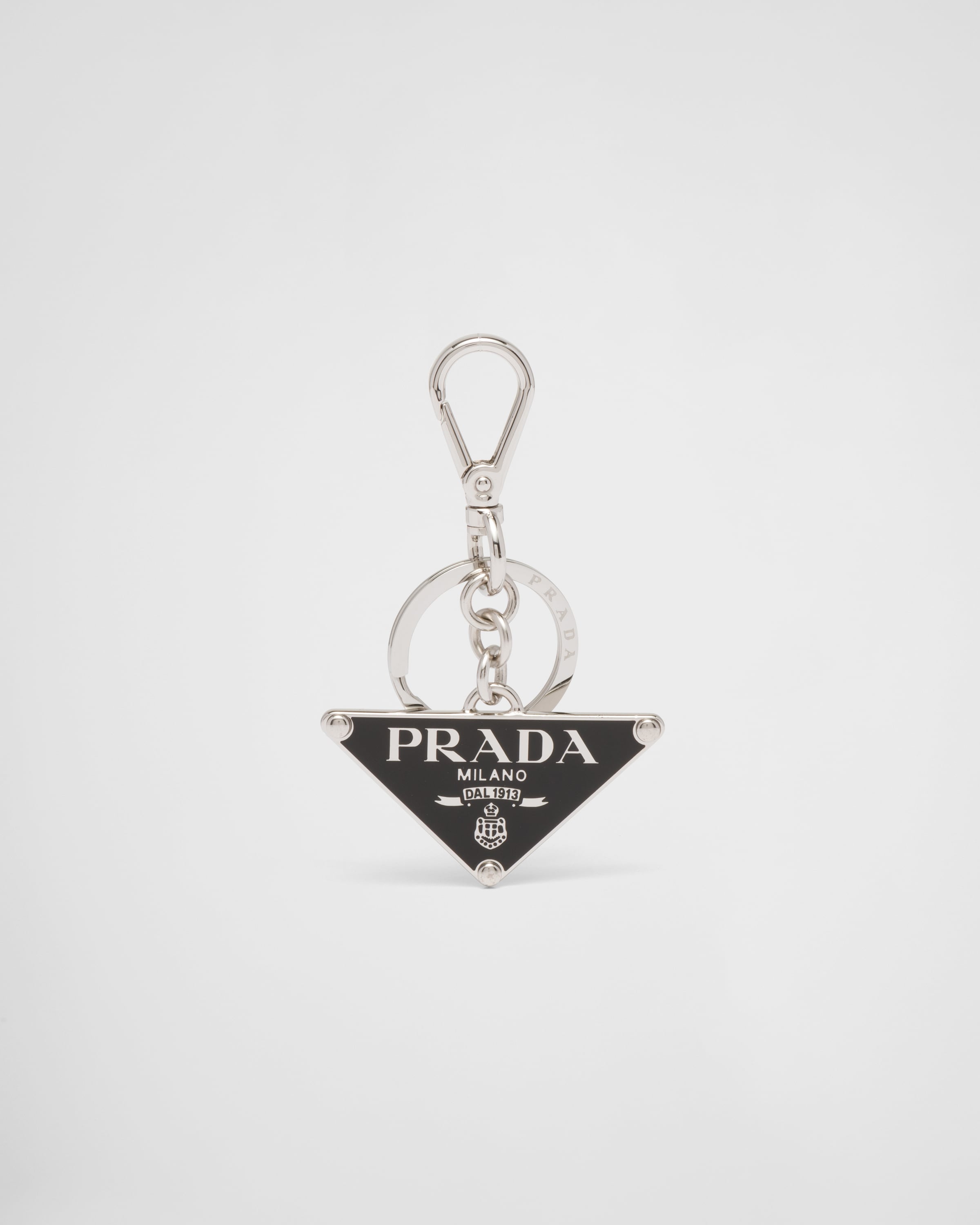Prada Llavero En Metal, Hombre, Negro
