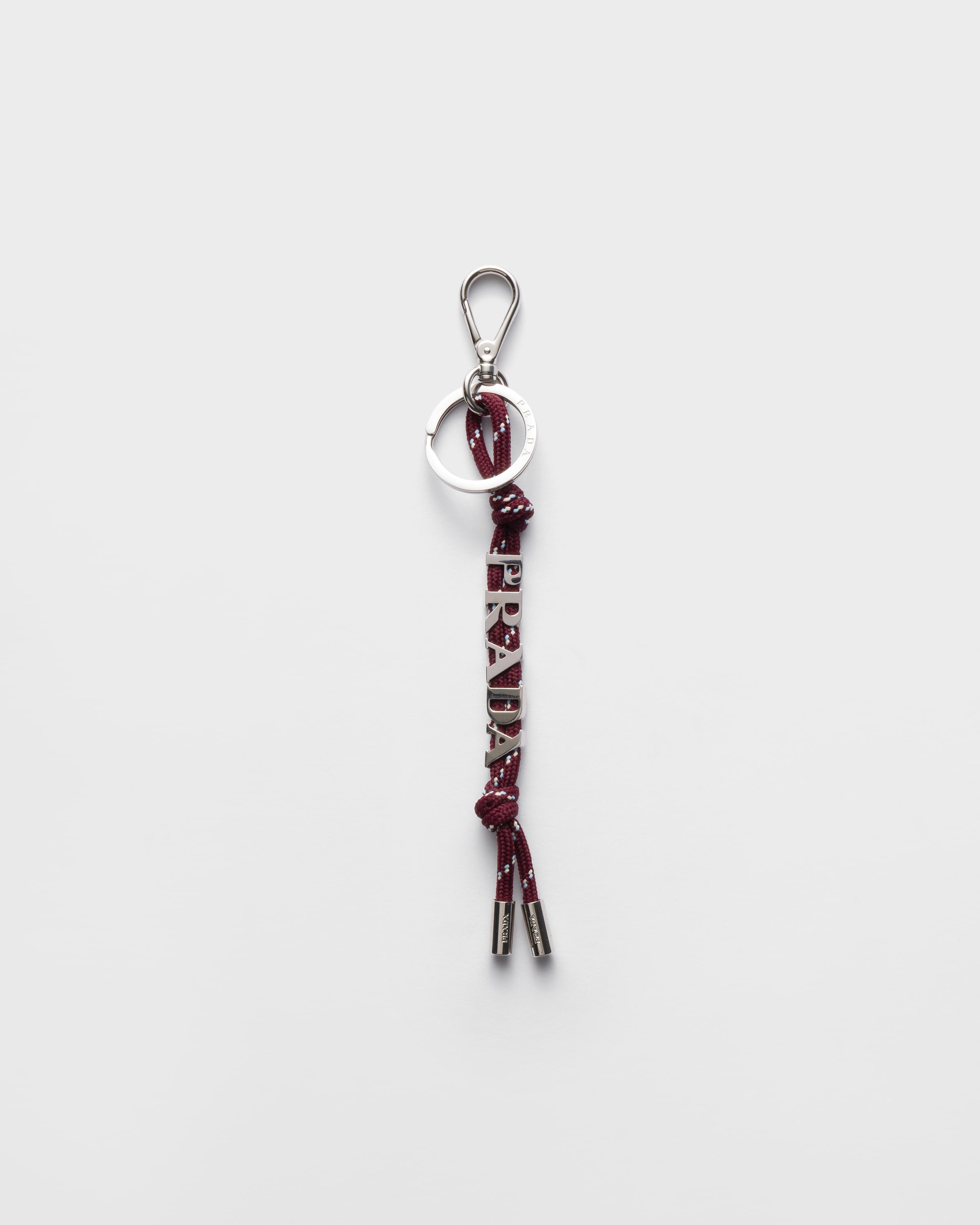 Burgundy Prada Speedrock Cord Key Ring | PRADA