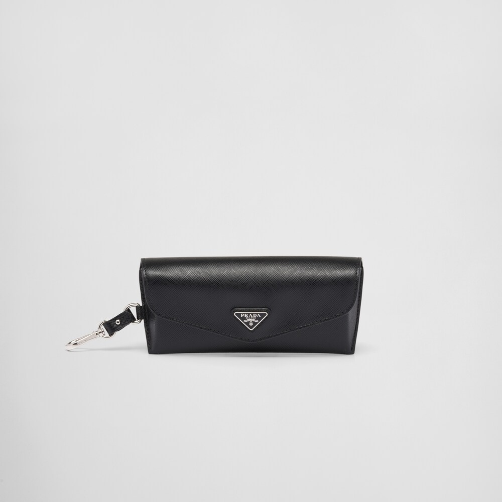 Black Saffiano leather eyeglasses case | Prada