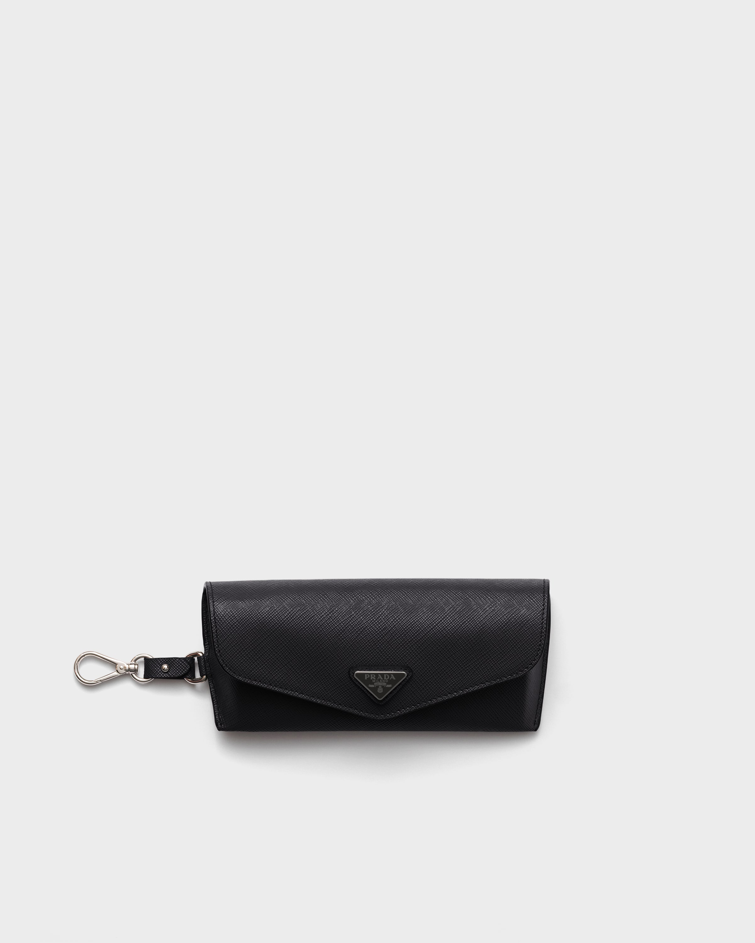 Prada Saffiano Leather Eyeglasses Case, Man, Black