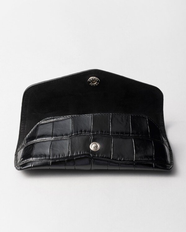 جراب نظارة من جلد التمساح - أسود جراب نظارة من جلد التمساح - أسود