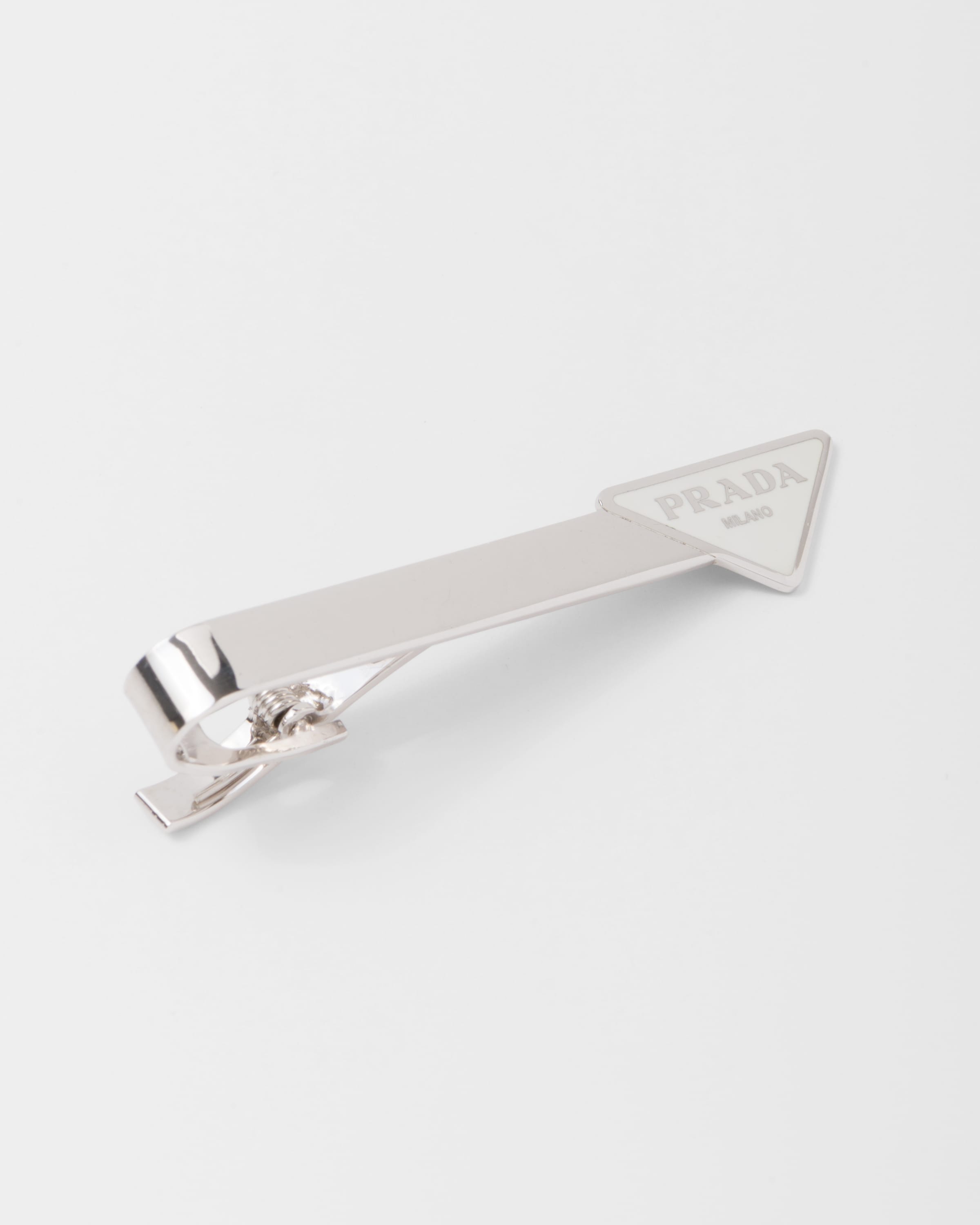 White Sterling Sliver Tie Clip PRADA