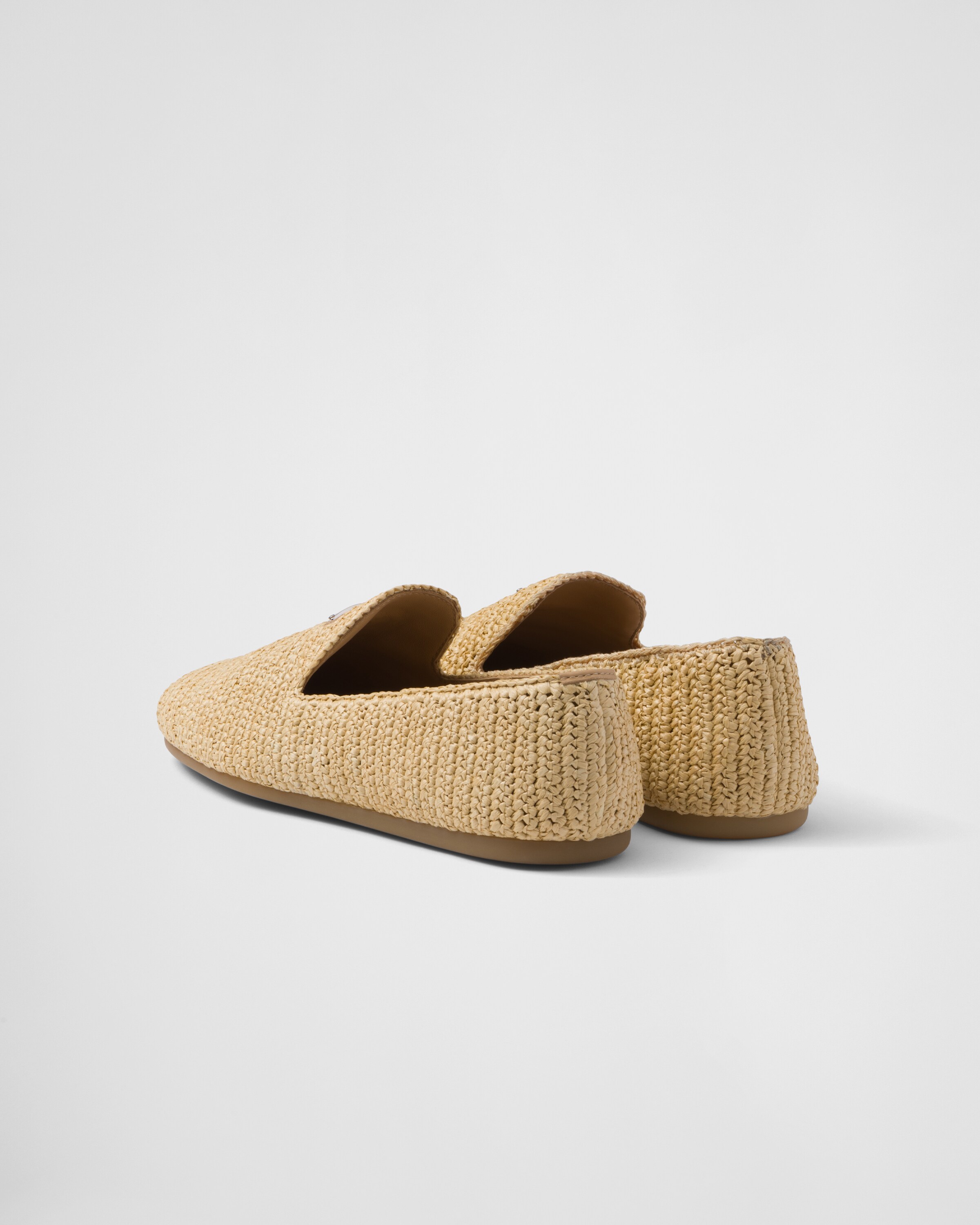 Shop Prada Crochet Slip-on Shoes In Natural