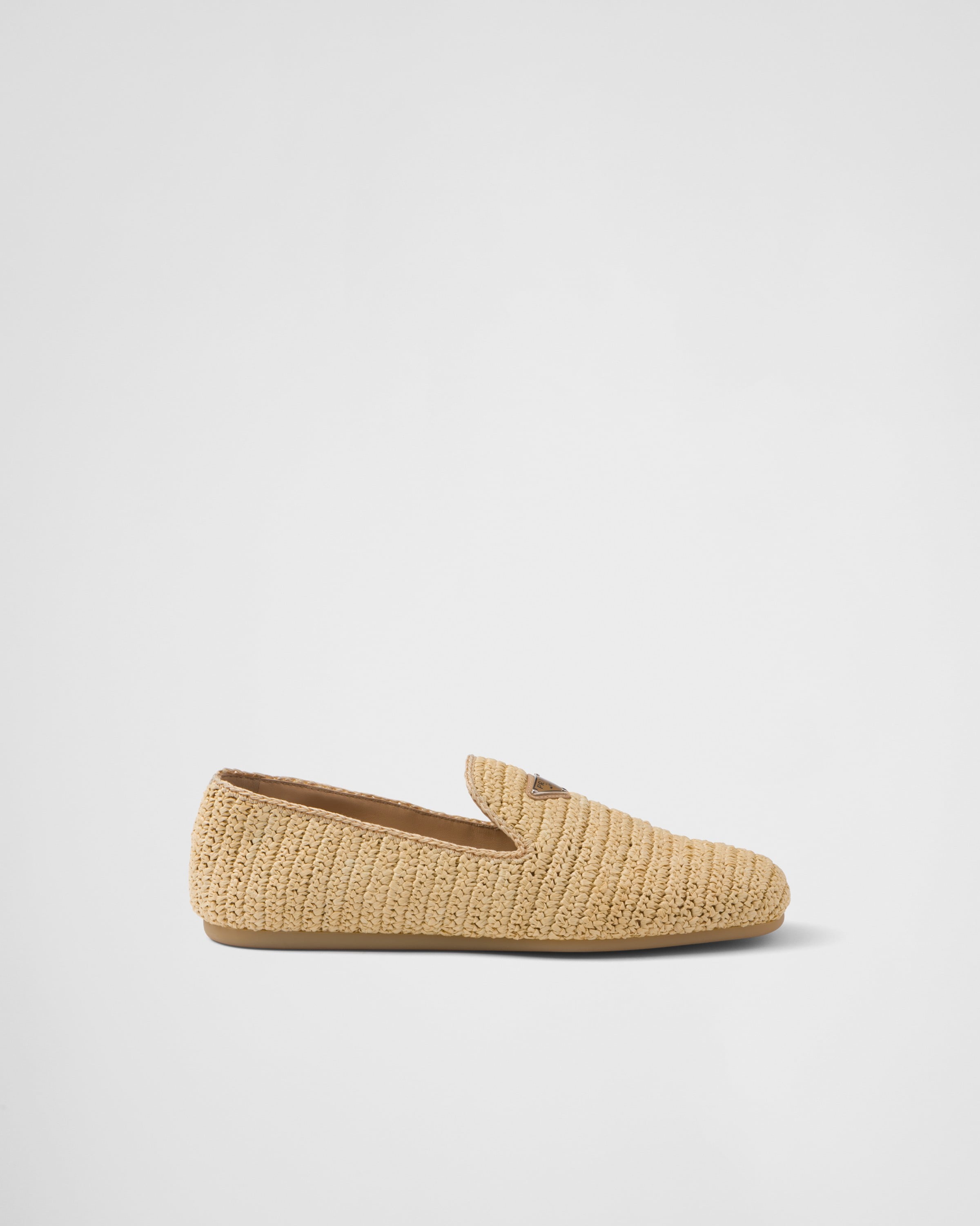 Shop Prada Crochet Slip-on Shoes In Natural